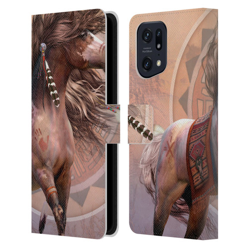 Laurie Prindle Fantasy Horse Spirit Warrior Leather Book Wallet Case Cover For OPPO Find X5