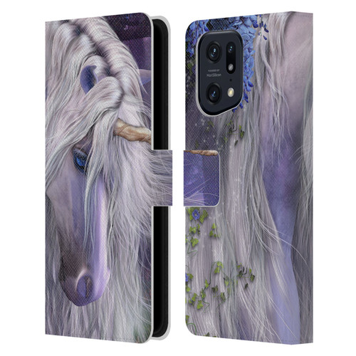 Laurie Prindle Fantasy Horse Moonlight Serenade Unicorn Leather Book Wallet Case Cover For OPPO Find X5 Pro