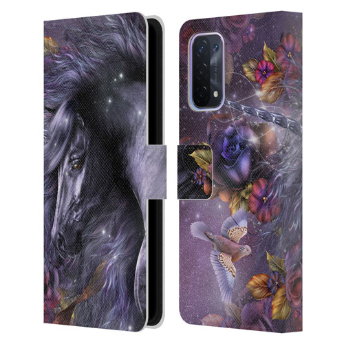 Laurie Prindle Fantasy Horse Blue Rose Unicorn Leather Book Wallet Case Cover For OPPO A54 5G