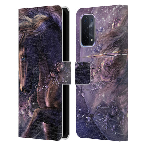 Laurie Prindle Fantasy Horse Chimera Black Rose Unicorn Leather Book Wallet Case Cover For OPPO A54 5G
