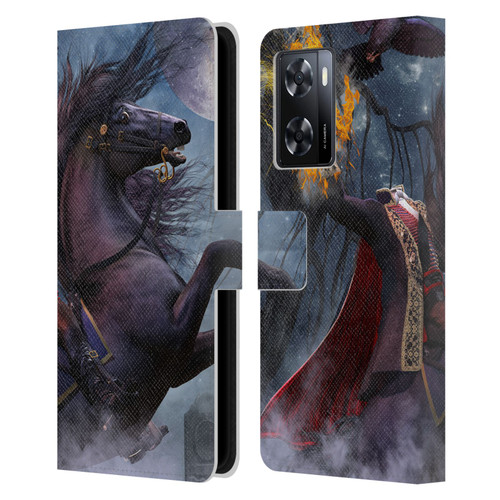 Laurie Prindle Fantasy Horse Sleepy Hollow Warrior Leather Book Wallet Case Cover For OPPO A57s