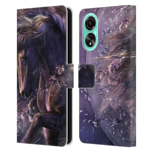 Laurie Prindle Fantasy Horse Chimera Black Rose Unicorn Leather Book Wallet Case Cover For OPPO A78 5G