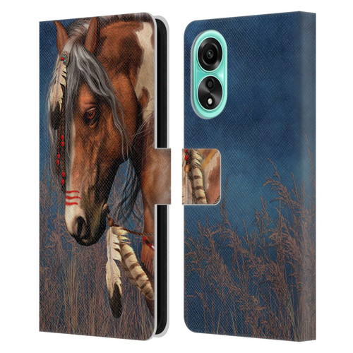 Laurie Prindle Fantasy Horse Native American War Pony Leather Book Wallet Case Cover For OPPO A78 4G