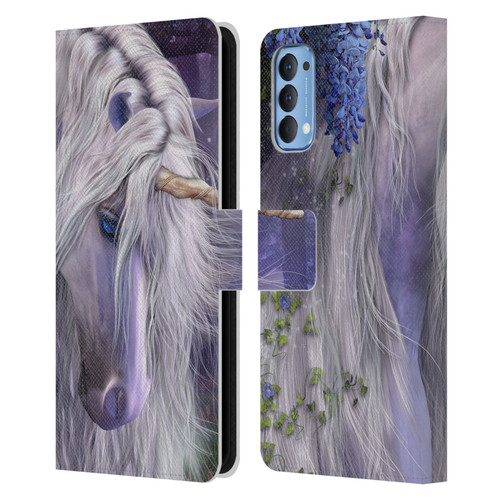 Laurie Prindle Fantasy Horse Moonlight Serenade Unicorn Leather Book Wallet Case Cover For OPPO Reno 4 5G
