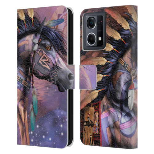 Laurie Prindle Fantasy Horse Native American Shaman Leather Book Wallet Case Cover For OPPO Reno8 4G