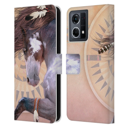 Laurie Prindle Fantasy Horse Native Spirit Leather Book Wallet Case Cover For OPPO Reno8 4G