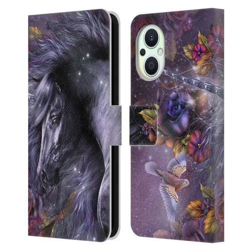 Laurie Prindle Fantasy Horse Blue Rose Unicorn Leather Book Wallet Case Cover For OPPO Reno8 Lite