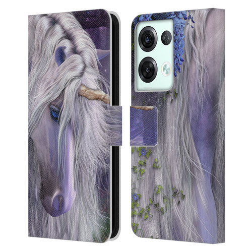 Laurie Prindle Fantasy Horse Moonlight Serenade Unicorn Leather Book Wallet Case Cover For OPPO Reno8 Pro