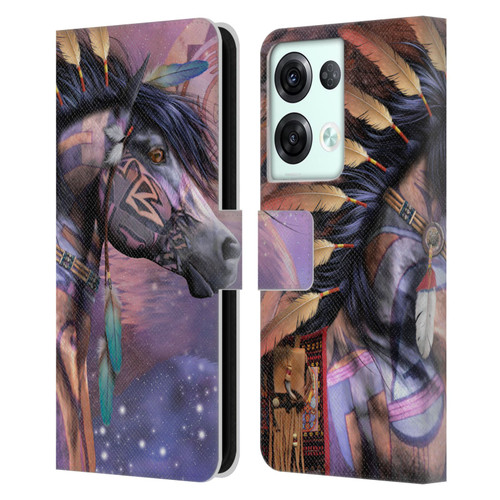 Laurie Prindle Fantasy Horse Native American Shaman Leather Book Wallet Case Cover For OPPO Reno8 Pro