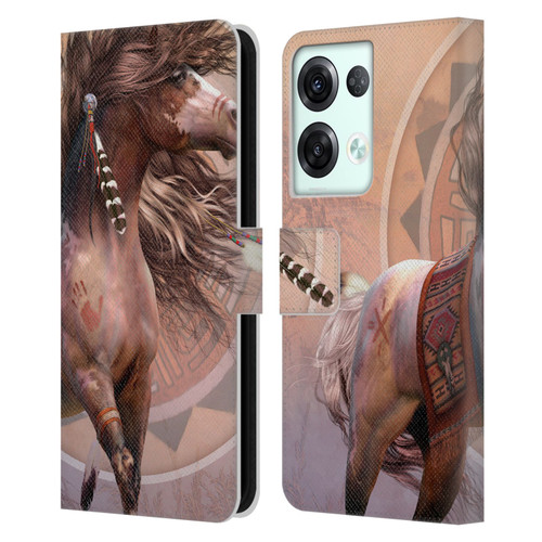Laurie Prindle Fantasy Horse Spirit Warrior Leather Book Wallet Case Cover For OPPO Reno8 Pro