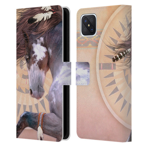 Laurie Prindle Fantasy Horse Native Spirit Leather Book Wallet Case Cover For OPPO Reno4 Z 5G