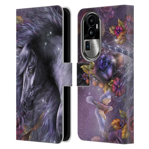 Laurie Prindle Fantasy Horse Blue Rose Unicorn Leather Book Wallet Case Cover For OPPO Reno10 Pro+