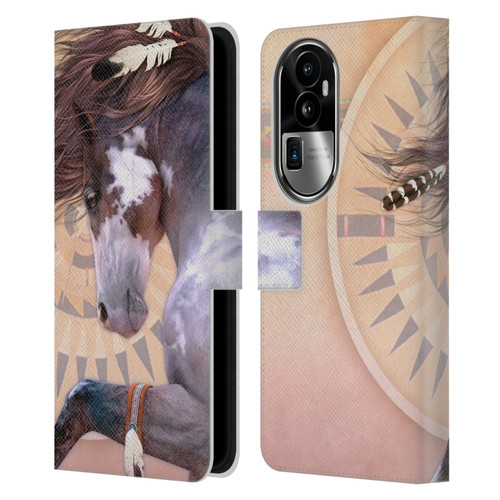 Laurie Prindle Fantasy Horse Native Spirit Leather Book Wallet Case Cover For OPPO Reno10 Pro+