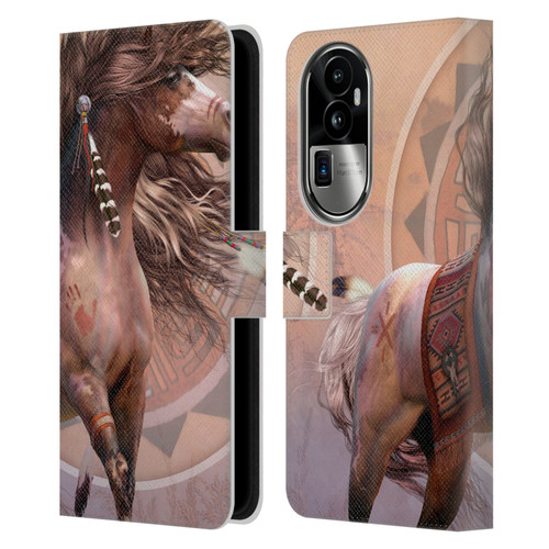 Laurie Prindle Fantasy Horse Spirit Warrior Leather Book Wallet Case Cover For OPPO Reno10 Pro+