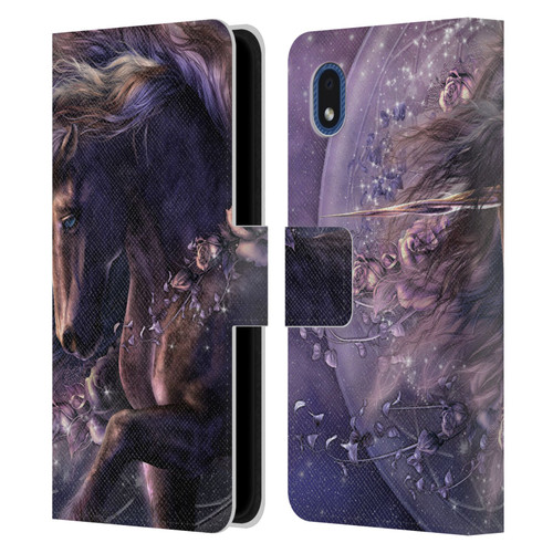 Laurie Prindle Fantasy Horse Chimera Black Rose Unicorn Leather Book Wallet Case Cover For Samsung Galaxy A01 Core (2020)