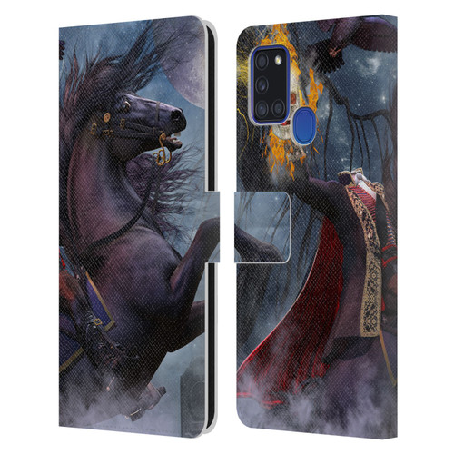 Laurie Prindle Fantasy Horse Sleepy Hollow Warrior Leather Book Wallet Case Cover For Samsung Galaxy A21s (2020)