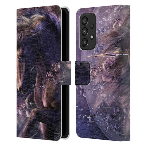 Laurie Prindle Fantasy Horse Chimera Black Rose Unicorn Leather Book Wallet Case Cover For Samsung Galaxy A33 5G (2022)