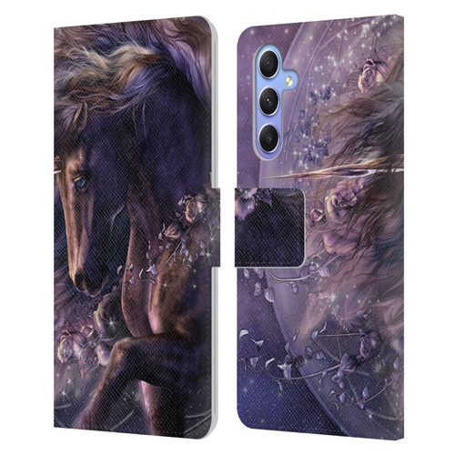 Laurie Prindle Fantasy Horse Chimera Black Rose Unicorn Leather Book Wallet Case Cover For Samsung Galaxy A34 5G