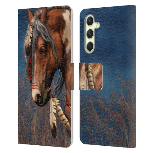 Laurie Prindle Fantasy Horse Native American War Pony Leather Book Wallet Case Cover For Samsung Galaxy A54 5G