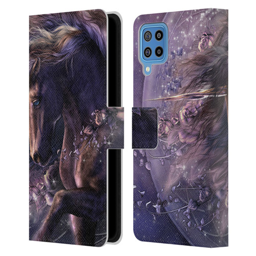 Laurie Prindle Fantasy Horse Chimera Black Rose Unicorn Leather Book Wallet Case Cover For Samsung Galaxy F22 (2021)