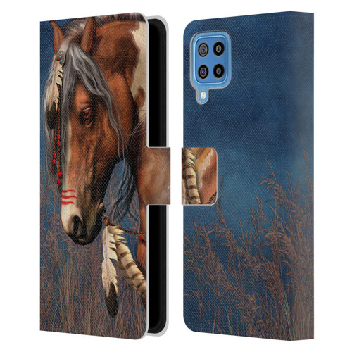 Laurie Prindle Fantasy Horse Native American War Pony Leather Book Wallet Case Cover For Samsung Galaxy F22 (2021)