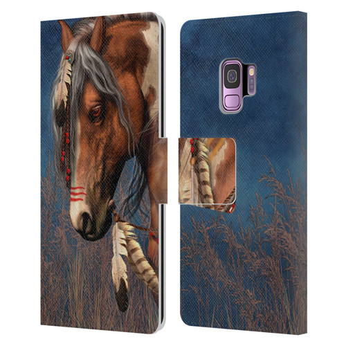 Laurie Prindle Fantasy Horse Native American War Pony Leather Book Wallet Case Cover For Samsung Galaxy S9