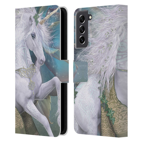 Laurie Prindle Fantasy Horse Kieran Unicorn Leather Book Wallet Case Cover For Samsung Galaxy S21 FE 5G