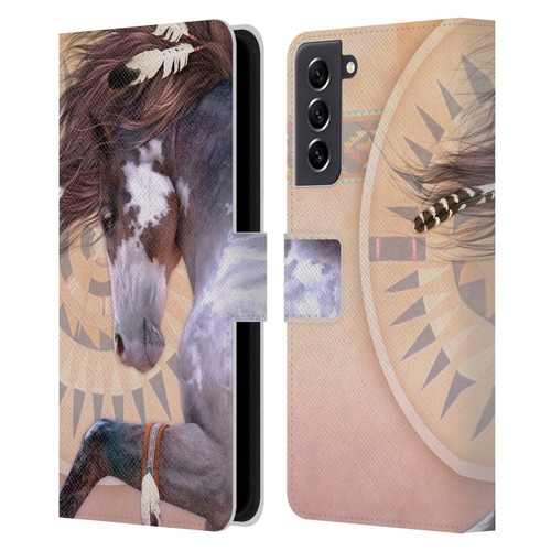 Laurie Prindle Fantasy Horse Native Spirit Leather Book Wallet Case Cover For Samsung Galaxy S21 FE 5G