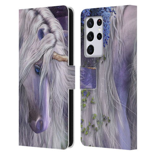 Laurie Prindle Fantasy Horse Moonlight Serenade Unicorn Leather Book Wallet Case Cover For Samsung Galaxy S21 Ultra 5G