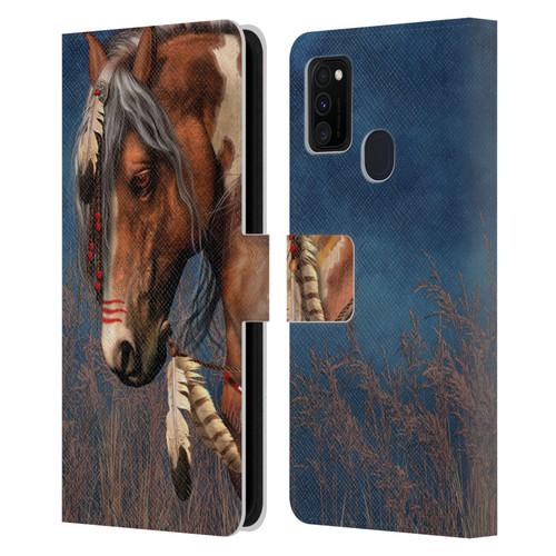 Laurie Prindle Fantasy Horse Native American War Pony Leather Book Wallet Case Cover For Samsung Galaxy M30s (2019)/M21 (2020)