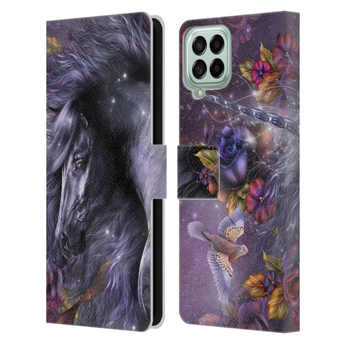 Laurie Prindle Fantasy Horse Blue Rose Unicorn Leather Book Wallet Case Cover For Samsung Galaxy M33 (2022)