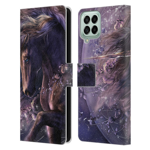 Laurie Prindle Fantasy Horse Chimera Black Rose Unicorn Leather Book Wallet Case Cover For Samsung Galaxy M33 (2022)