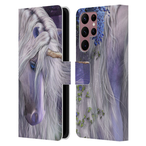 Laurie Prindle Fantasy Horse Moonlight Serenade Unicorn Leather Book Wallet Case Cover For Samsung Galaxy S22 Ultra 5G