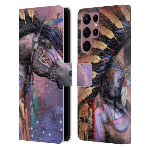Laurie Prindle Fantasy Horse Native American Shaman Leather Book Wallet Case Cover For Samsung Galaxy S22 Ultra 5G