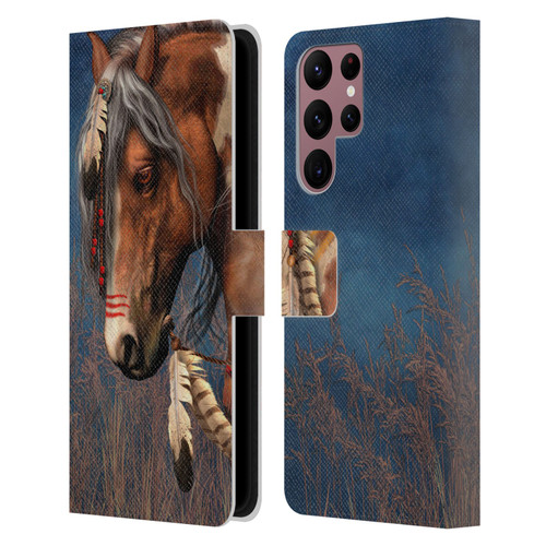 Laurie Prindle Fantasy Horse Native American War Pony Leather Book Wallet Case Cover For Samsung Galaxy S22 Ultra 5G