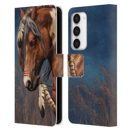 Laurie Prindle Fantasy Horse Native American War Pony Leather Book Wallet Case Cover For Samsung Galaxy S23 5G