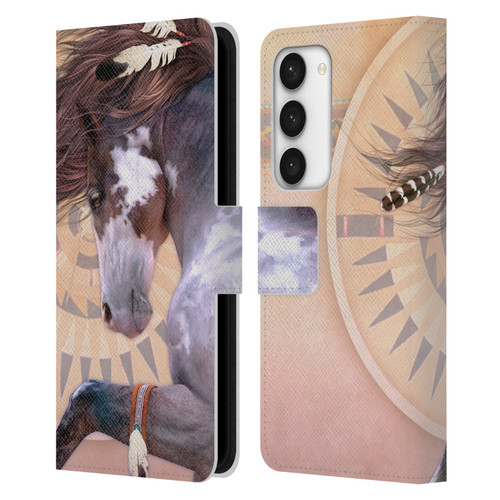 Laurie Prindle Fantasy Horse Native Spirit Leather Book Wallet Case Cover For Samsung Galaxy S23 5G