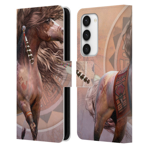 Laurie Prindle Fantasy Horse Spirit Warrior Leather Book Wallet Case Cover For Samsung Galaxy S23 5G