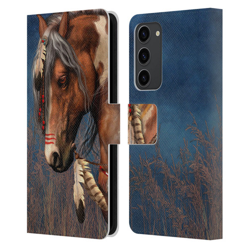 Laurie Prindle Fantasy Horse Native American War Pony Leather Book Wallet Case Cover For Samsung Galaxy S23+ 5G