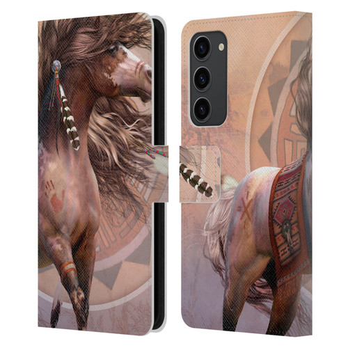 Laurie Prindle Fantasy Horse Spirit Warrior Leather Book Wallet Case Cover For Samsung Galaxy S23+ 5G