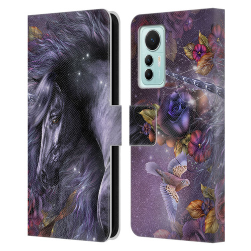 Laurie Prindle Fantasy Horse Blue Rose Unicorn Leather Book Wallet Case Cover For Xiaomi 12 Lite