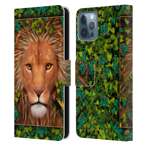Laurie Prindle Lion Return Of The King Leather Book Wallet Case Cover For Apple iPhone 12 / iPhone 12 Pro