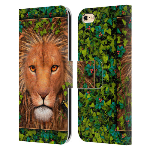 Laurie Prindle Lion Return Of The King Leather Book Wallet Case Cover For Apple iPhone 6 / iPhone 6s