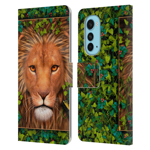 Laurie Prindle Lion Return Of The King Leather Book Wallet Case Cover For Motorola Edge (2022)