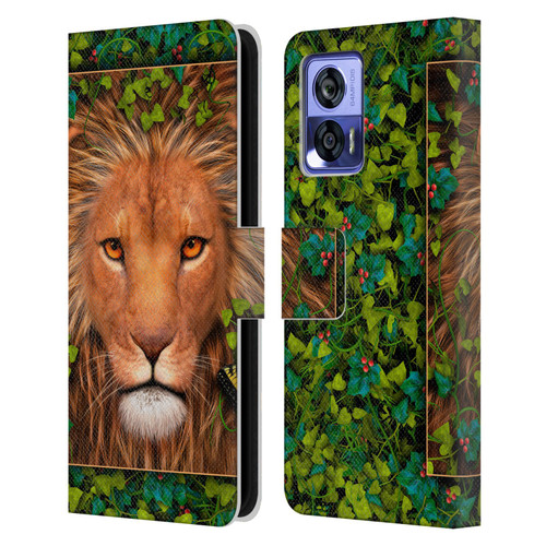 Laurie Prindle Lion Return Of The King Leather Book Wallet Case Cover For Motorola Edge 30 Neo 5G