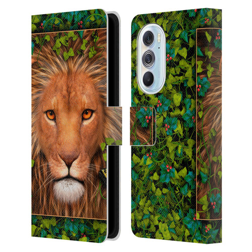 Laurie Prindle Lion Return Of The King Leather Book Wallet Case Cover For Motorola Edge X30