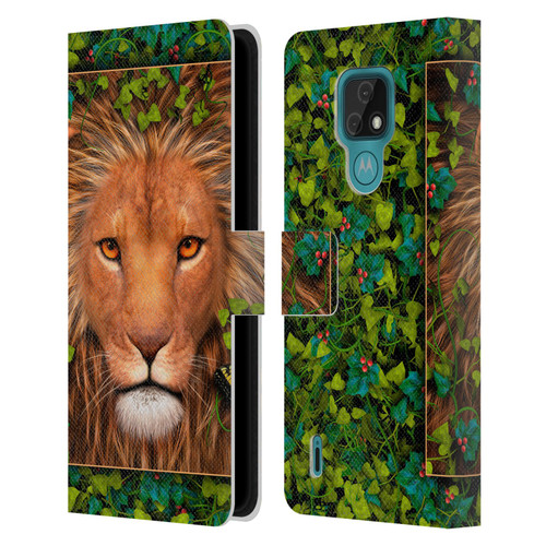 Laurie Prindle Lion Return Of The King Leather Book Wallet Case Cover For Motorola Moto E7
