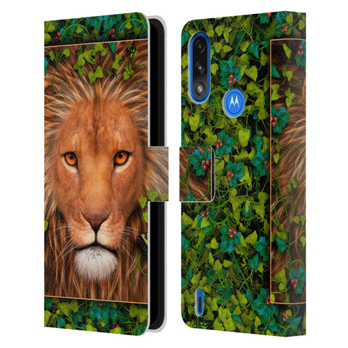 Laurie Prindle Lion Return Of The King Leather Book Wallet Case Cover For Motorola Moto E7 Power / Moto E7i Power
