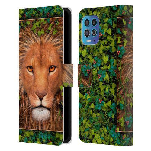 Laurie Prindle Lion Return Of The King Leather Book Wallet Case Cover For Motorola Moto G100