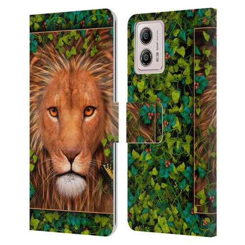 Laurie Prindle Lion Return Of The King Leather Book Wallet Case Cover For Motorola Moto G53 5G
